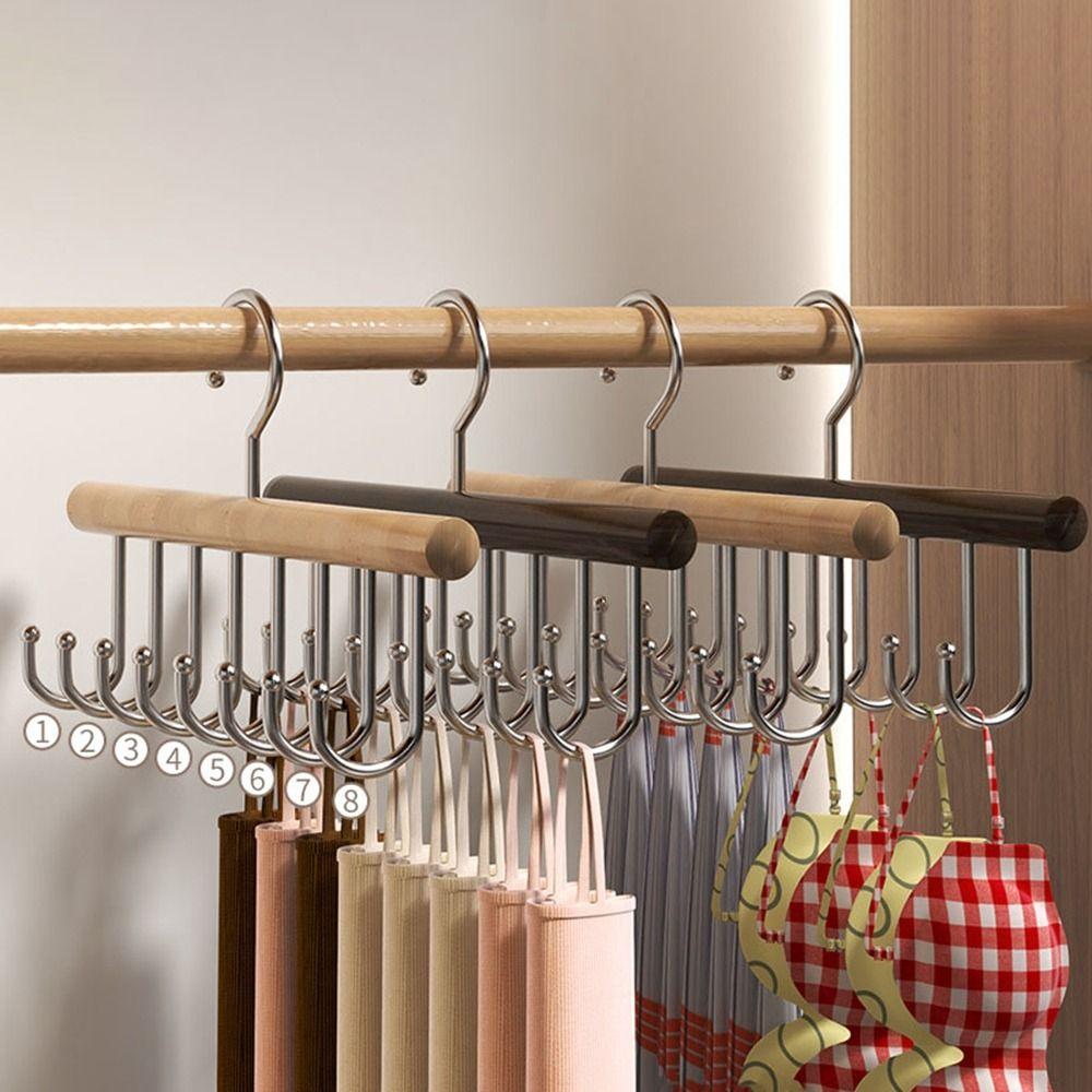 Solid Wood Women Storage Bra Hanger 360 Degrees Rotating Underwear Hangers Tank Top Hangers Closet
