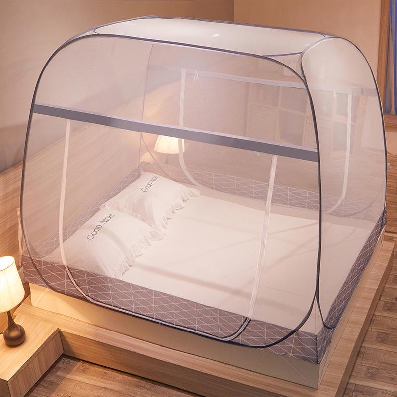 Mongolian Yurt Mosquito Net Tent - Foldable, Free Installation, Mosquito-Proof for Dormitory Bunk Bed with Three Doors