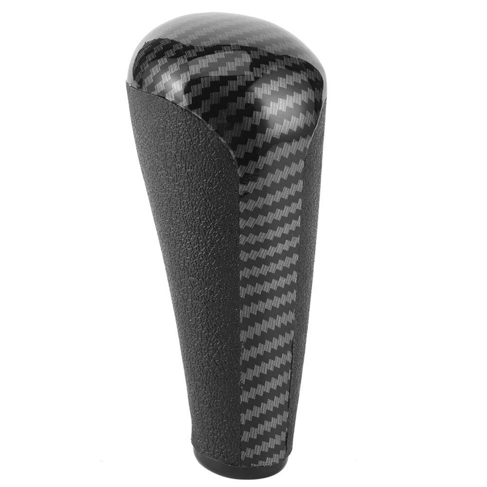 Akozon Car Gear Shift Knob Carbon Fiber Pattern Head Accessories for Peugeot 206 207 208 307 308 408