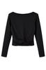 Guido Maria Kretschmer - Women' Long Sleeve Crop-Top Blouse - Kim Shirt Gmk-0923-01618 Black 40