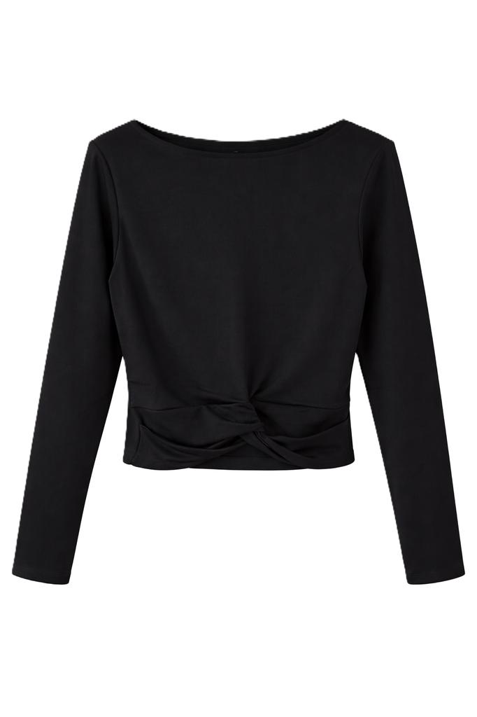 Guido Maria Kretschmer - Women' Long Sleeve Crop-Top Blouse - Kim Shirt Gmk-0923-01618 Black 40