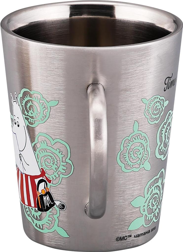 MOOMIN Stainless Steel With Perfect for or Any Made In Double-Sided Mug/Tumbler, 360ml, "Time Mamma" Design, Mother's Day, Birthdays, Occasion. Japan,
