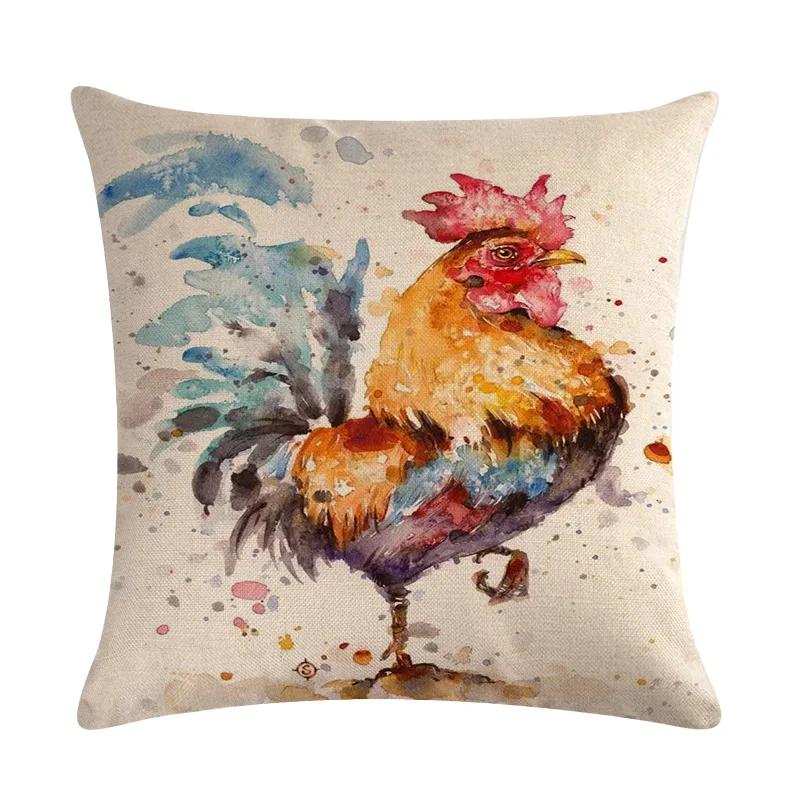 Painted Art Pillowcase Animal Print Linen Pillowcase Chair Sofa Home Decoration Cushion Cover