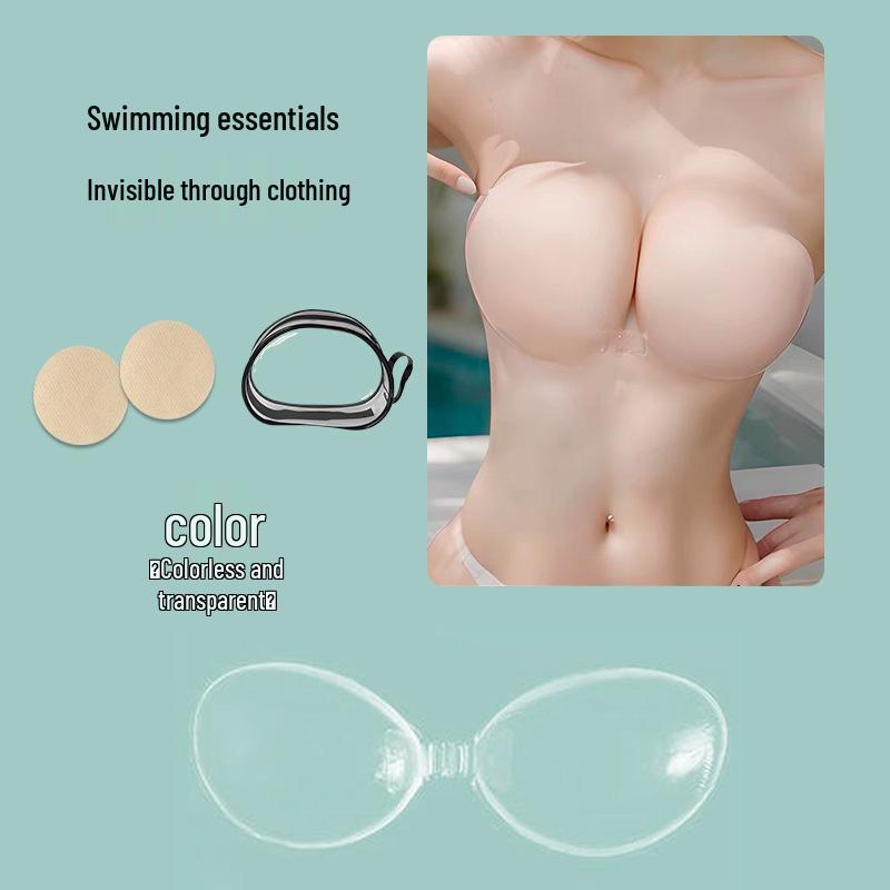 Szilikon Vízálló Láthatatlan Push-Up Mellbimbó Fedők Fürdőruhához