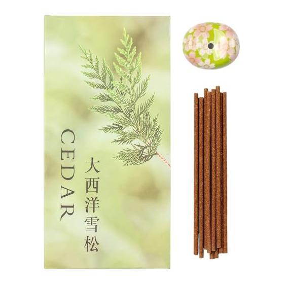 Cedarwood Incense Aroma Room Fragrance Incense Stick Atlantic Cedar Incense Burner Set