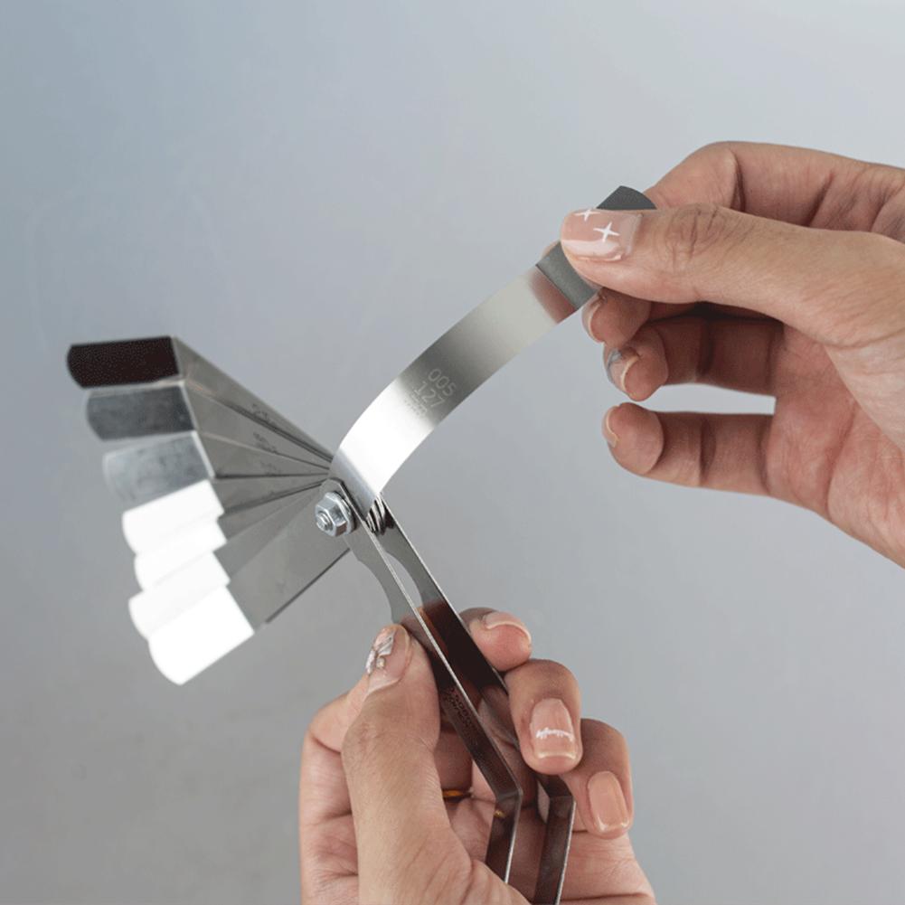 16 Bıçaklı Boşluk Ölçer Seti Çift İşaretli Metrik ve İngiliz Ölçüm Aleti Cetvel Kaynak Kontrol Aleti Boşluk Boyutunu Ölçmek İçin