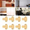 Pack of 8 Brushed Brass Cabinet Knob Gold Round Handles with Installation Tool for Kitchen Wardrobe Dresser & Cupboard