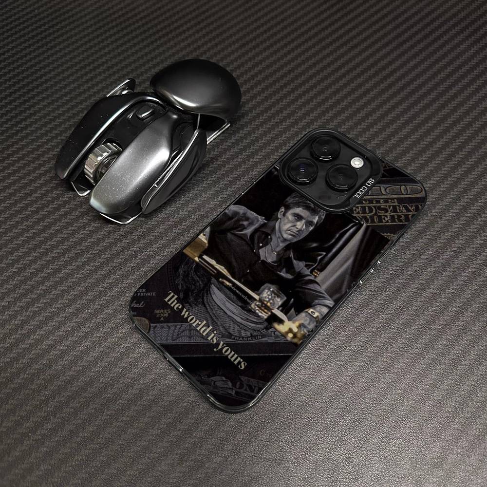 Classic S-Scarface Film Tony For IPhone 11 12 13 14 15 16 17 Pro Max Plus Colorful Black Matte Phone Cover