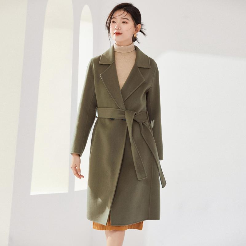 100% Wool Women Coat MODERN NEW SAGA Autumn Wool Long Jacket Handmade Pea Coat Winter Warm Wool Overcoat