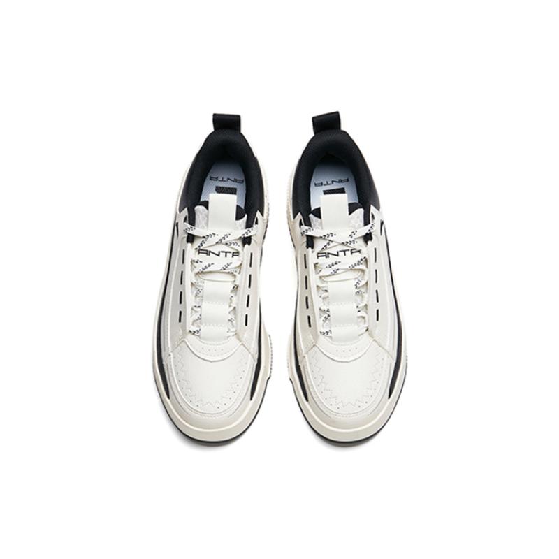 Anta Life Collection Lightweight And Wear-resistant Low-Top Skateboard Shoes Women's White Black Gray Sneakers 922228033-2