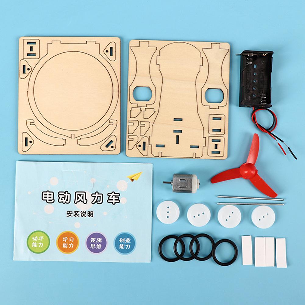 Kids DIY Electric Wind Car Model Students Physical Experiments Technology Toys DIY Electric Wind Car Toys