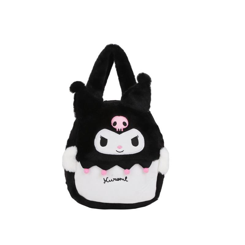 Adorable Cartoon Sanrio Plush Tote Bag Featuring Kuromi And Melody For Kids