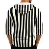 Men's Casual Hooded Striped Three-Quarter Sleeve T-Shirt