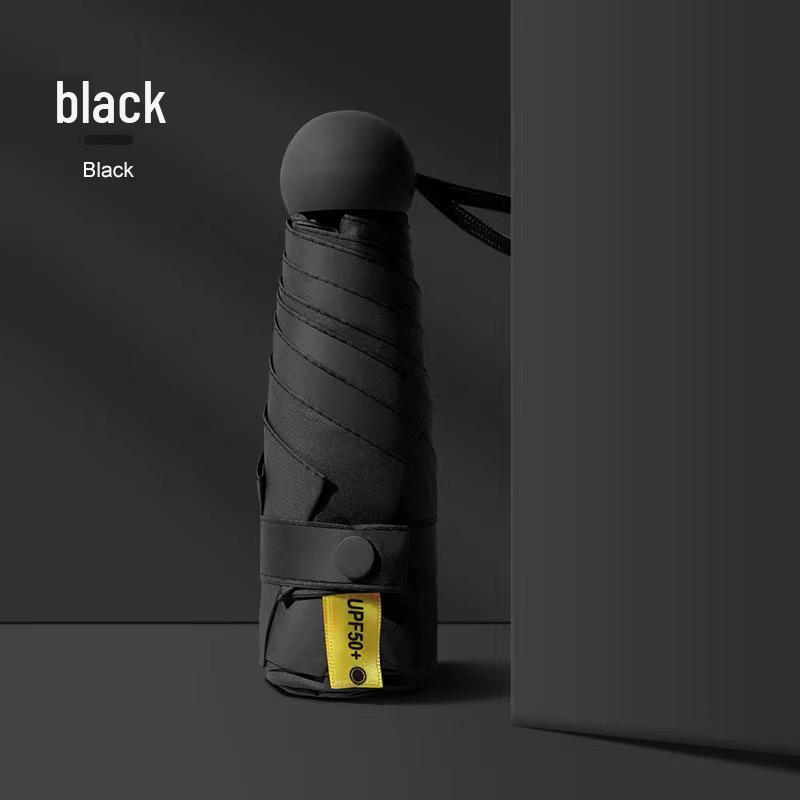 New Macaron Color Five-Fold Ultra-Light Sun Protection Compact Mini Umbrella with Buckle Handle