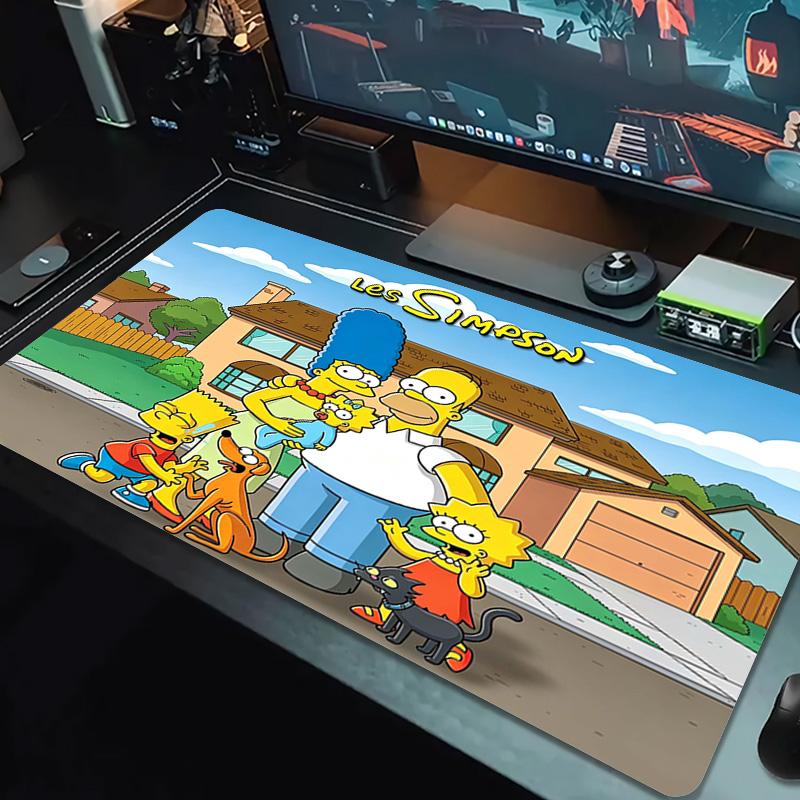 Simpsons Family Cartoon Color Mouse Pad Large Gaming Table Cushion Non-slip Laptop Tablet Big Mousepad XXL Mat Mini PC Playmat With Lock edge