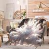 Nine-Tailed Fox Print Throw Blanket for Sofa, Bed, Office, Travel, Camping, and Unique Artistic Home Gift