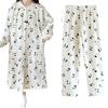 All-Cotton Maternity Gauze Pre-Delivery Dress with Pants, Postpartum Pajamas & Breastfeeding Nightdress Summer Outerwear