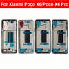 Middle Housing For Xiaomi Poco X6 X6Pro Back Cover Housing Front Frame Chassis with Power Volume Side Buttons Repair Parts