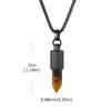 Vnox Tiger Eye Black Agate Bullet Pendant Necklace for Men, Gold Sliver Color Stainless Steel Box Chain Necklaces Jewelry Gifts