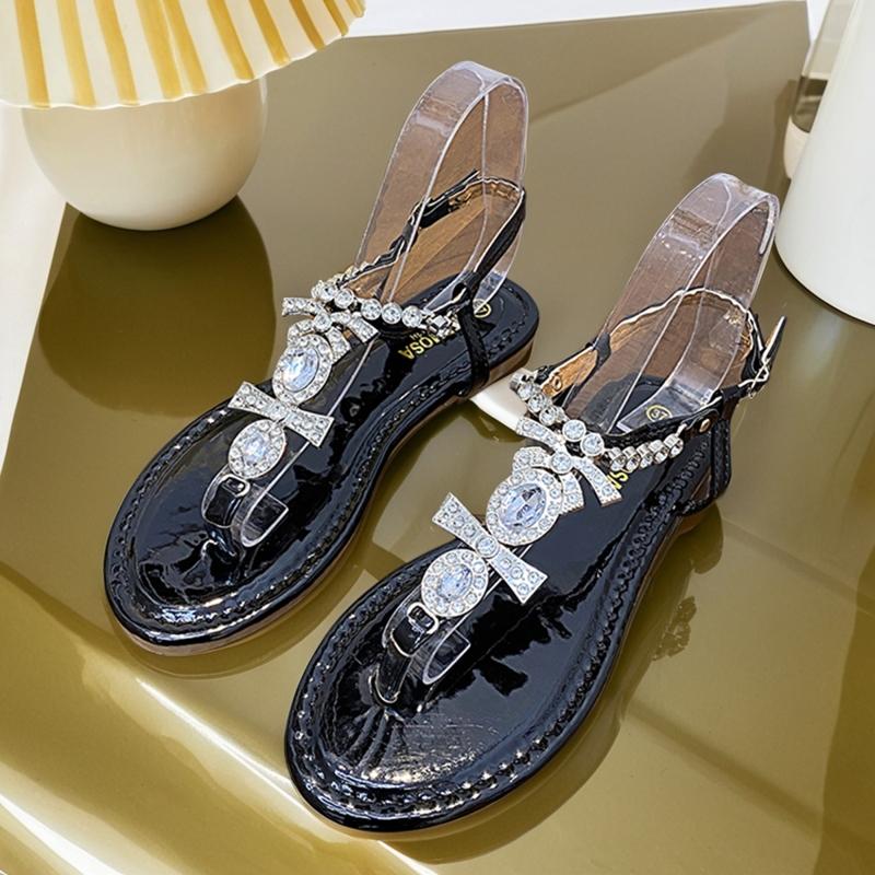 Fashion 2025 Sandals Ladies Shoes Summer Flip Flops Platform Women's Heels New Fashion Corrective Girls Rhinestone Gladiator Beach Flat