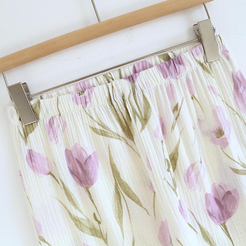 Pyjamas für Damen Frühling Neueste Baumwolle Langärmlig Lange Hose 2-teilig Freizeitkleidung Hauskleidungsset für Damen Loungewear