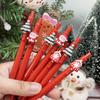 10Pcs Christmas Tree-Themed Retractable Ballpoint Pens - Multicolor Soft Grip Pens with Random Christmas Tree Designs, Fine Point, Ideal for Students