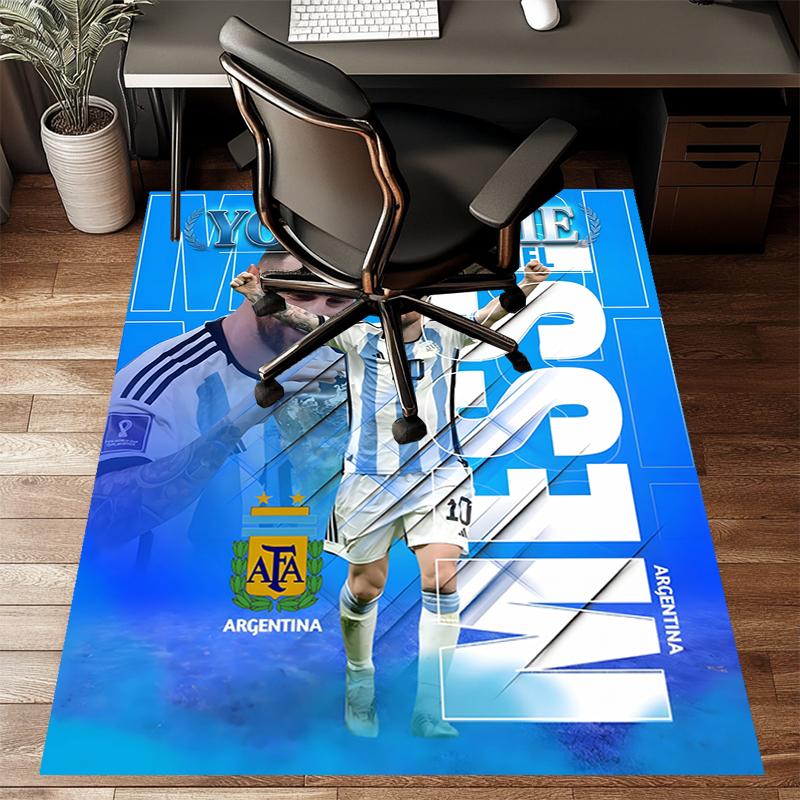 M-Messi Design Area Rug Personalized Name- Non-Slip, Soft & Cozy Floor Mat for Living Room, Office - Indoor/Outdoor Carpet