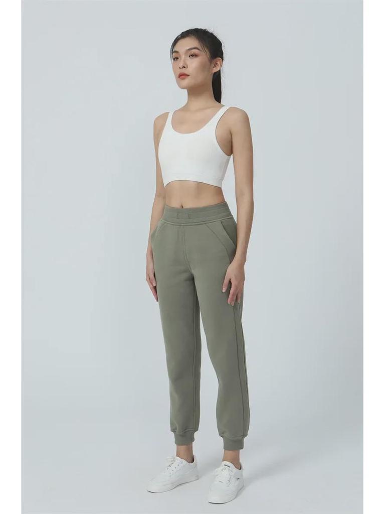 Pantaloni de sport pentru scuba cu talie înaltă de pluș pentru femei - Pantaloni de sport de yoga, periați, calduri, pentru fitness și îmbrăcăminte ocazională toamna/iarna