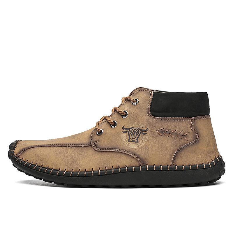 

38-48 Мужская Модная Уличная Обувь на Высокой Подошве Большого Размера, Повседневная Обувь в Стиле Business Casual из Кожи 48 жёлтый/золотой