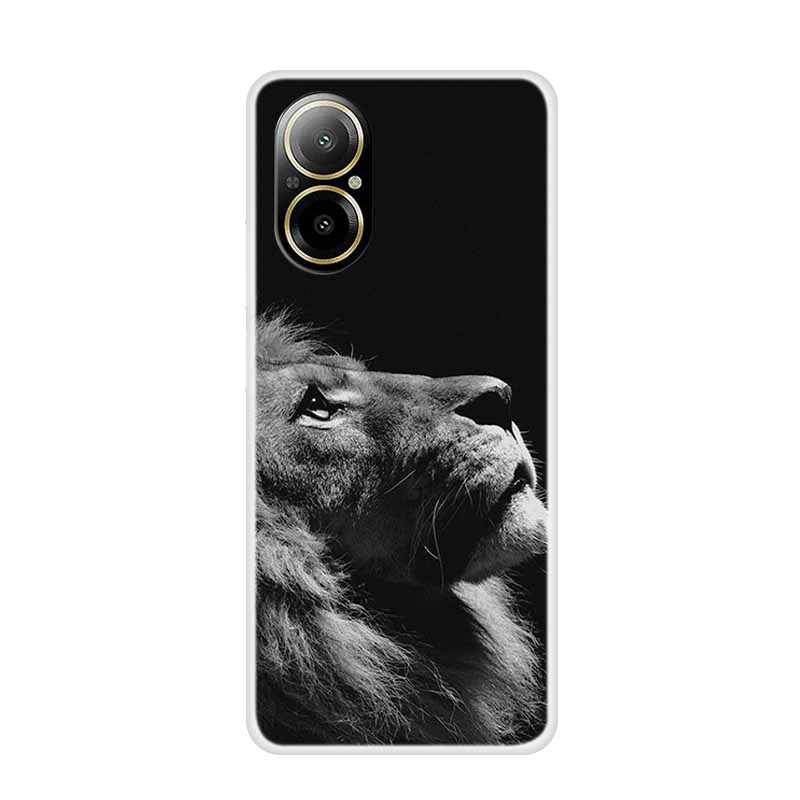 Soft Case For Realme C67 Painting Animals Luxury Silicone Phone Cover for Realme C 67 Protector Transparent Shell Clear Cases