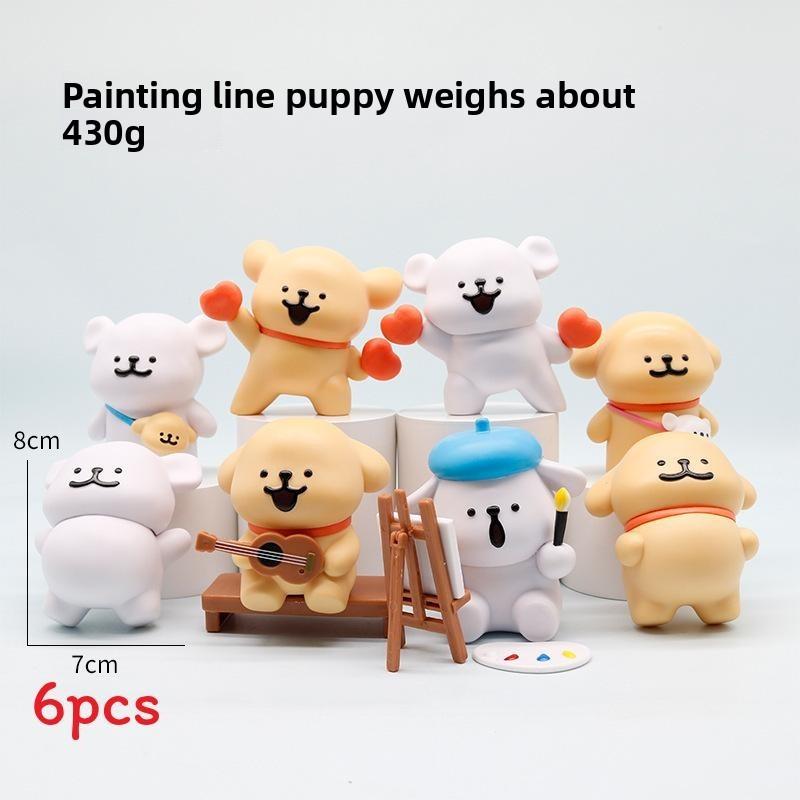 Dog Pvc Maltese Figure Model Sets With Magnetic Design For Kids Collectors And
