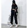 Women's Hip Hop Ankle-Tie Cargo Pants - Trendy Straight-Leg Loose Fit for Spring/Autumn