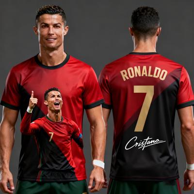 Ronaldo 7 ChatGPT Yapay Zeka 2026 Futbol Forması Yetişkinler Çocuklar Taraftar Versiyonu Yazlık Futbol Antrenman Üstleri Yumuşak Rahat Spor Giyim
