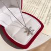 Rotatable Snowflake Zircon Necklace Female Internet Celebrity Collarbone Chain Design Sense Popular Accessories