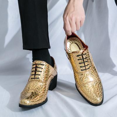 Neue spitze High-Heel-Schuhe für Herren zur optischen Aufwertung Business-Kleidung Büro-Herrenschuhe Bräutigam Hochzeit Hochzeitsschuhe