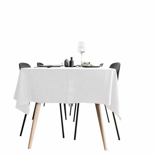 shopdp White Tablecloth, 100% Cotton, Rectangular, Nordic, Pastoral Style (180x140cm)