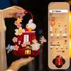 Traditionelle Rattan-Laternen im chinesischen Stil, Kaninchen-Blumen, DIY-Materialset, Laternen für das Mittherbstfest mit Licht, Handgefertigt