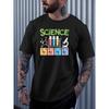 European Sizes Men's Science-Themed Short Sleeve T-Shirt - Chemistry & Physics Print  - Breathable Round Neck Casual Summer Tee