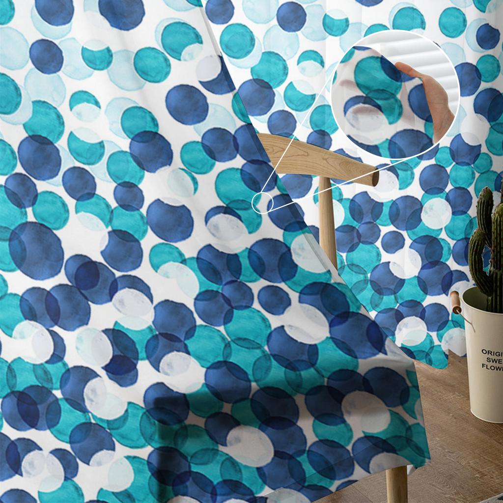 Bauernhaus Aquarell Punkte Farbverlauf Teal Transparent Vorhang Für Schlafzimmer Tüll Voile Vorhang Für Küche Wohnzimmer Fenster Behandlung