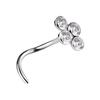 Decorative Titanium Nose Ring With White Zircon - Tn-039 0.8/6.5