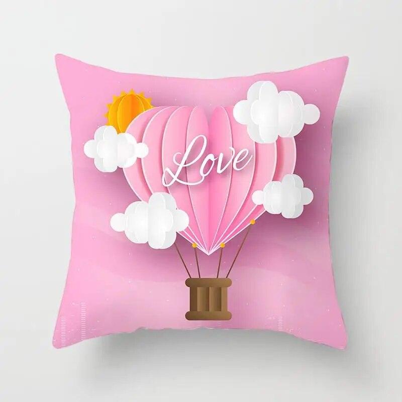 Seat Living Room Sofa Pillowcase Valentine's Day Love Cushion Cover Red Pink Heart  Home Decor