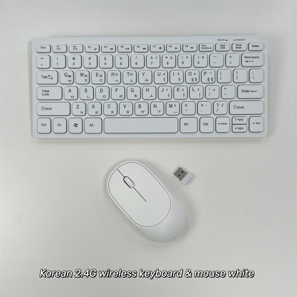 Teclado y Ratón Inalámbricos 2.4G Coreanos Portátil Mini Teclado Ratón Combo Set Para Portátil Mac PC de Escritorio Ordenador