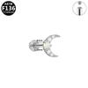 Titanium F136 Moon Threaded Cartilage Stud Earrings - Trendy European & American High-End Fashion