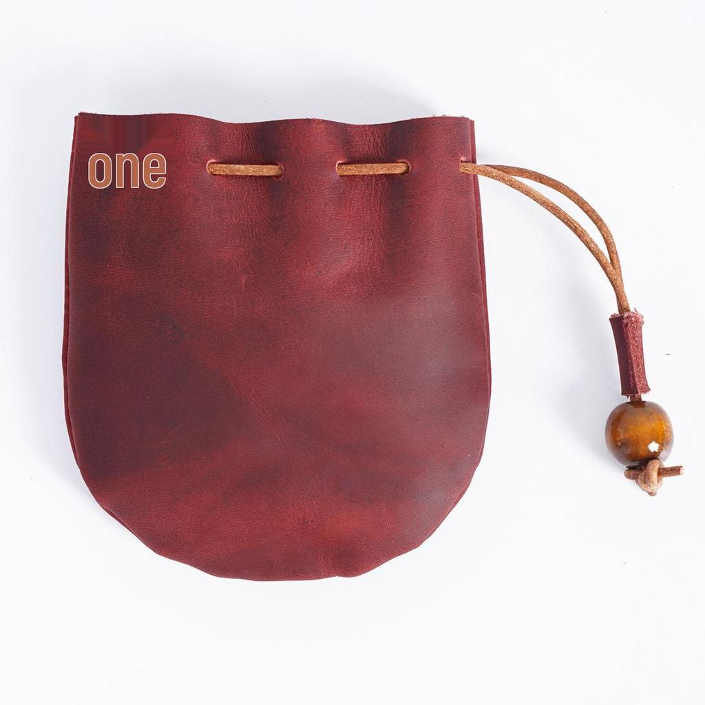 Vintage Läder Kohud Dragsko Myntväska - Liten Clutch Plånbok