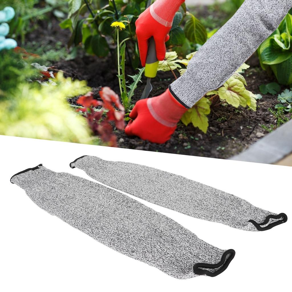 1 Pair 45cm Cut Proof Sleeves Cut Resistance Level 5 Arm Protector Sleeve for Gardening