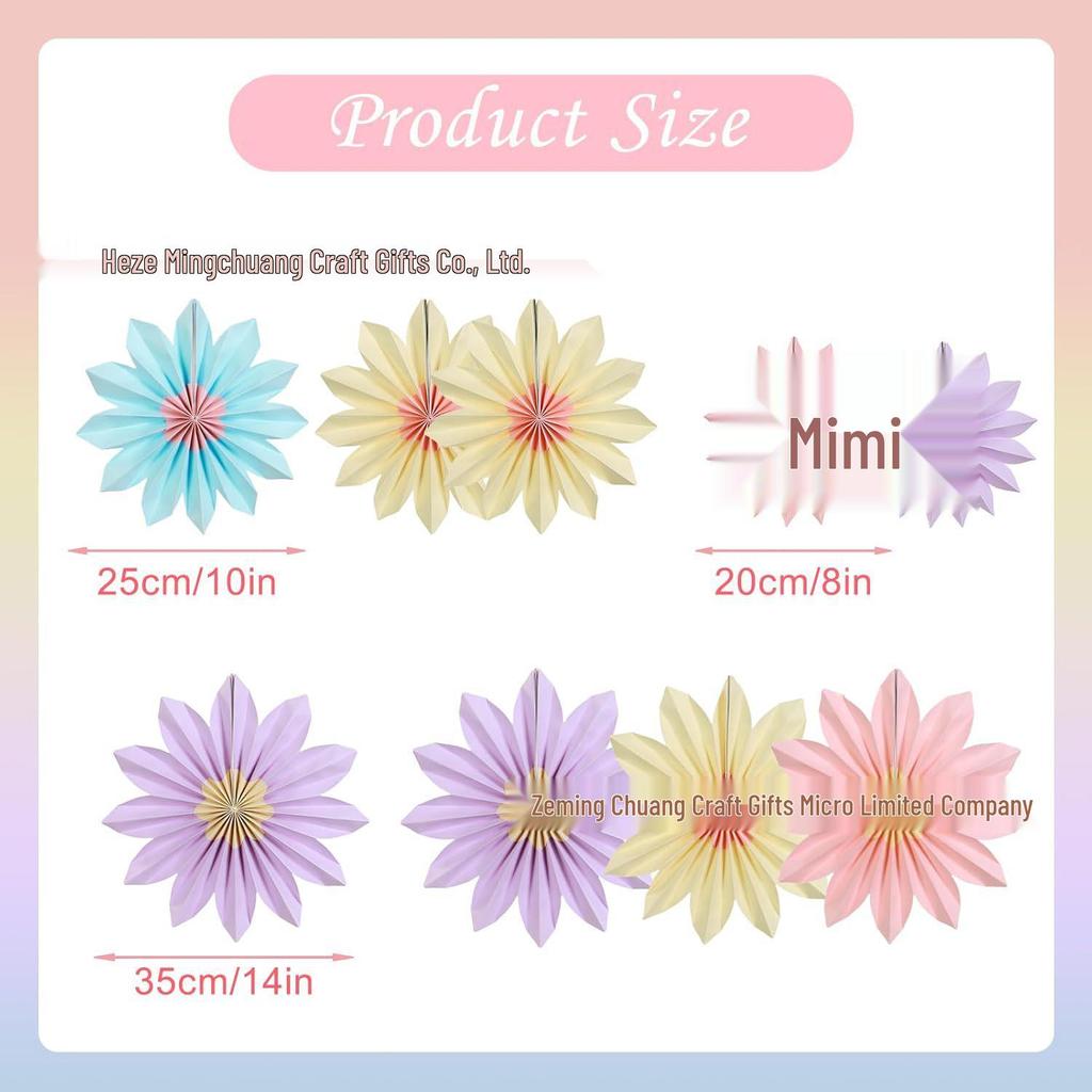 Paper Fan Flower Decoration for Weddings & Birthday Parties - Hanging Party Background Decor