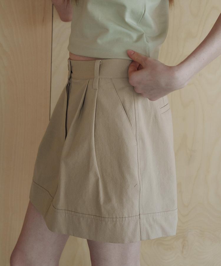 Seuleoum Amber Low Skirt_Beige