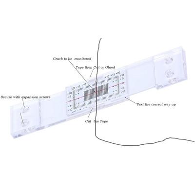Corner Crack Monitors Precision Crack Monitoring Gauge Transparent Tool Horizontal Vertical Measurement Device for Wall
