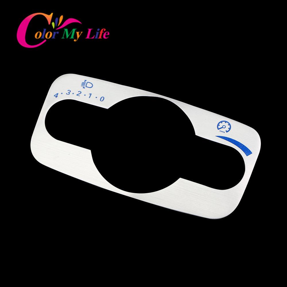 Color My Life Headlight Switch Head Light Adjustment Panel Sequins Sticker for Ford the new Fiesta 2009 - 2013 2014 2015 2016