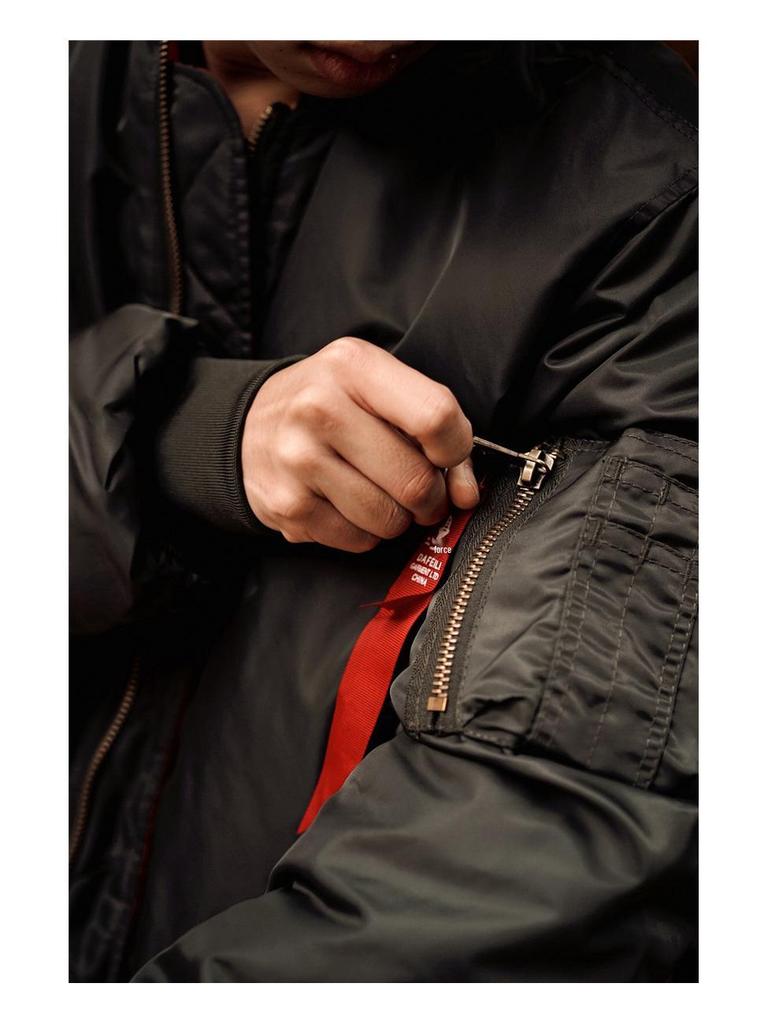 Normanlong MA1 Militär-Pilotenjacke: Herren Klassische Verdickte Herbst-Winter Air Force Baseball Oberbekleidung